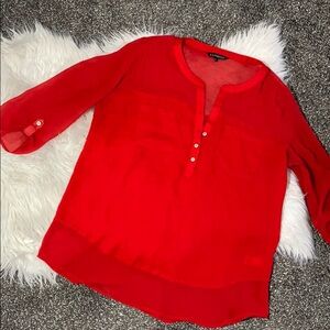 Express button chiffon top